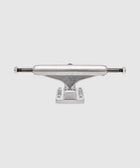 Silver skateboard truck with visible kingpin and axle on white background