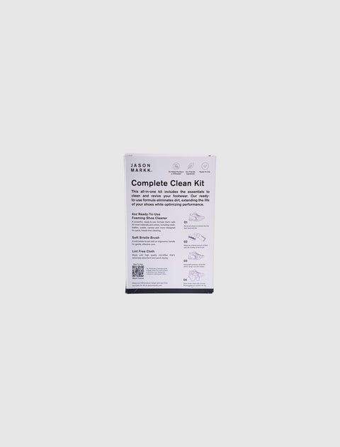 Jason Markk Complete Clean Kit for sneakers with visible cleaning instructions on the box