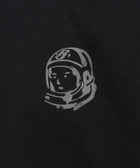 Black streetwear shirt with silver astronaut helmet graphic on chest