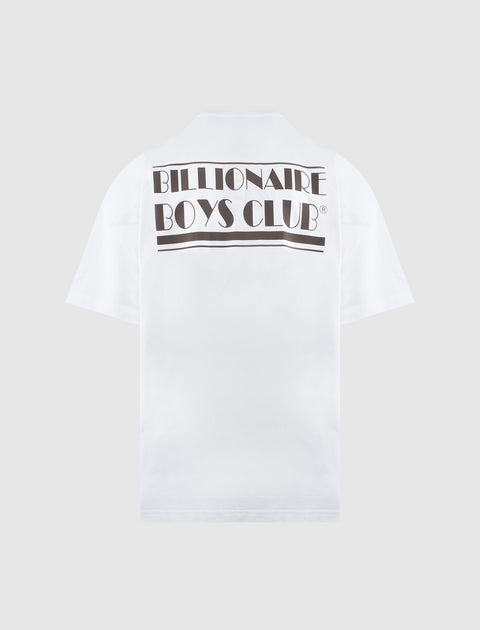 White short sleeve T-shirt with large Billionaire Boys Club logo on back