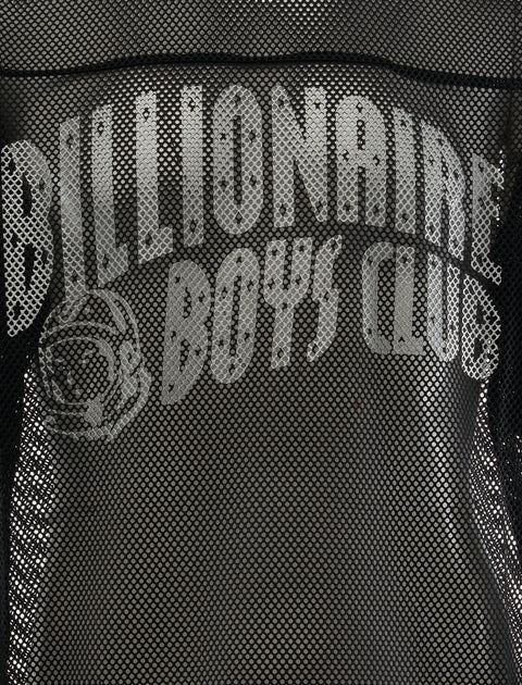 Black mesh shirt with 'Billionaire Boys Club' and astronaut logo graphic detail