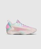 Pastel gradient mesh athletic sneaker with honeycomb side detail, men's streetwear shoe