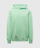Light green men's streetwear hoodie with kangaroo pocket and chest logo