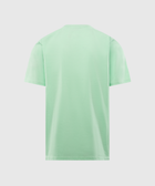 Back view of mint green men's short sleeve streetwear t-shirt on white background