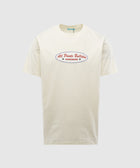 Off-white men's streetwear t-shirt with red All Points Bulletin Hardware graphic on front