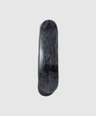 Black wooden skateboard deck on a plain white background