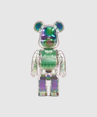 Clear iridescent bear-shaped collectible toy figure with metallic green and purple hues
