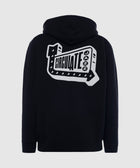 Black streetwear hoodie with bold white 'Circulate Jazz' graphic on back