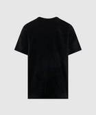 Back view of plain black men's streetwear short sleeve t-shirt on white background
