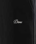 Black streetwear joggers with white Dime logo embroidery near pocket