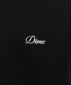 Black streetwear top with white Dime logo embroidery on chest
