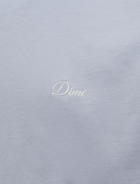 Light grey men's streetwear shirt with white Dime logo embroidery