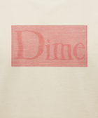 Beige streetwear t-shirt with red wavy line graphic rectangle on chest