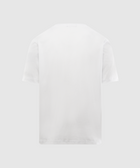 Back view of plain white men's streetwear T-shirt on a white background