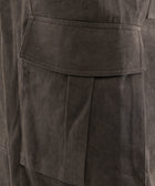 Close-up of taupe cargo pocket detail on men's streetwear pants