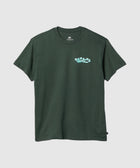 Dark green men's streetwear t-shirt with small graphic print on chest