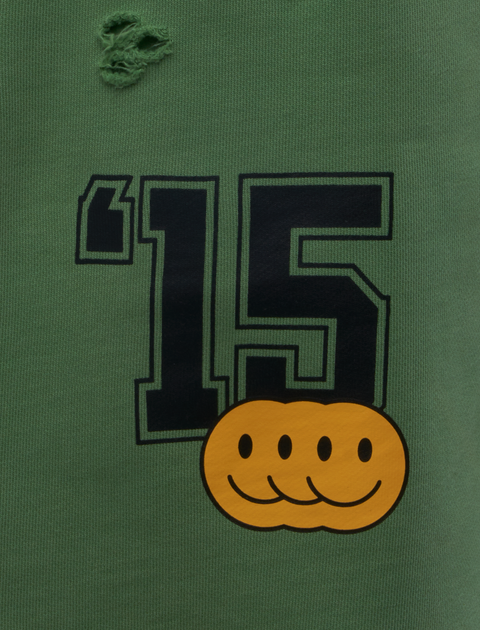 GREEN PATCH POCKET SWEATSHORTS