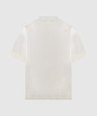 Back view of plain white short sleeve men's streetwear T-shirt on white background