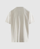 Back view of plain white men's streetwear short sleeve t-shirt on light background