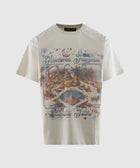 White streetwear t-shirt with colorful theme park graphic and state fair text on front