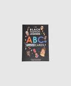 Black Fashion Legends ABC flashcards box with illustrated faces and fashion icons