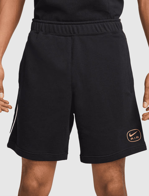 Men's black Nike Air streetwear shorts with elastic waistband and side pockets