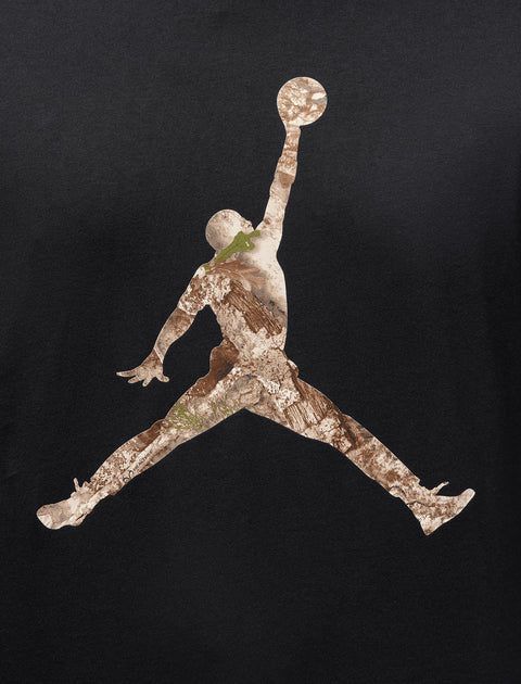 Air Jordan Jumpman earth-tone graphic on black streetwear t-shirt