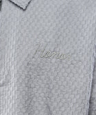 Gray textured men's streetwear jacket with collar and 'Honor' embroidered on chest