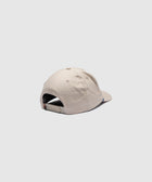 Beige snapback cap with adjustable strap, rear view, men's streetwear accessory