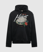 Black streetwear hoodie with 'Honor' graphic, cityscape, rose, and Los Angeles text on front