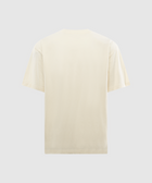 Back view of plain bone-colored men's short sleeve streetwear t-shirt
