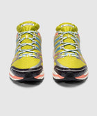 Pair of yellow and blue Adidas Adistar running sneakers with mesh and rubber details