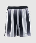 Men's streetwear mesh shorts with black and white vertical stripes and Babylon logo