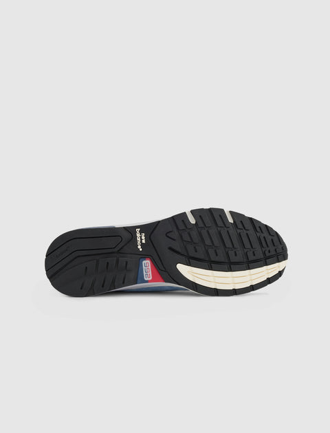 Black rubber outsole of a New Balance 992 sneaker with textured tread pattern