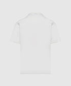 Back view of plain white short sleeve streetwear t-shirt on white background