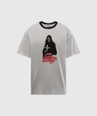 White men's streetwear t-shirt with black grim reaper graphic and red ZERO text on front