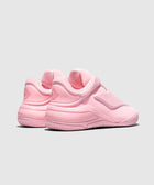 Men's pink slip-on sneakers with chunky sole and futuristic design, rear side view