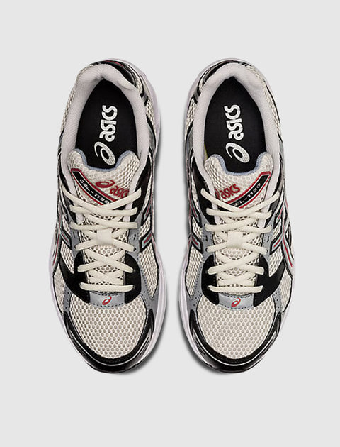 Pair of ASICS GEL-1130 sneakers in smoke grey and pure silver colorway, top view