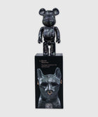 Bearbrick figure with cat statue pattern, standing on box featuring Gayer-Anderson Cat design
